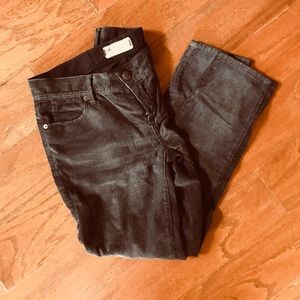 Free People Black Corduroy cropped pants